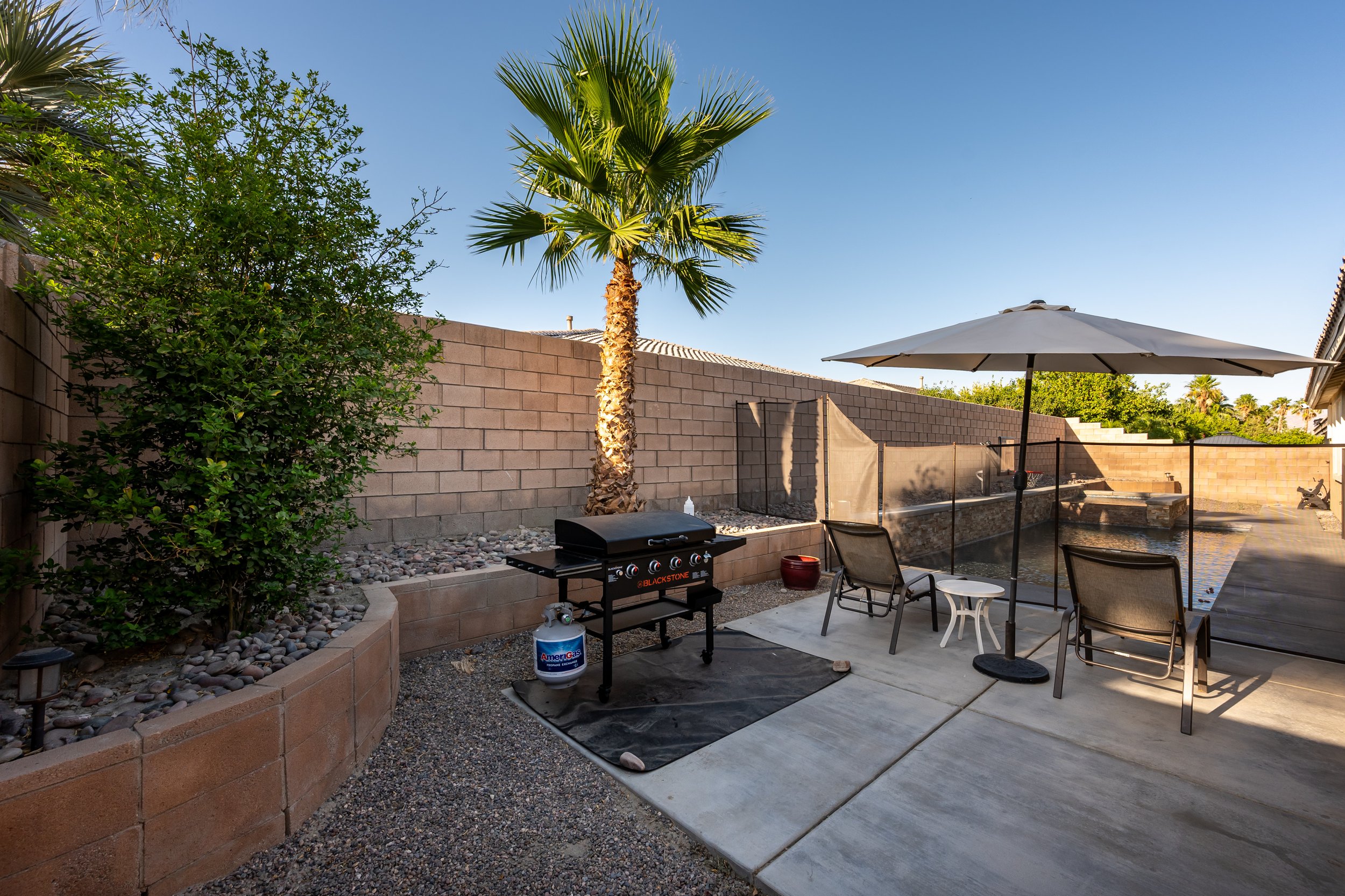 Outdoor BBQ and patio area