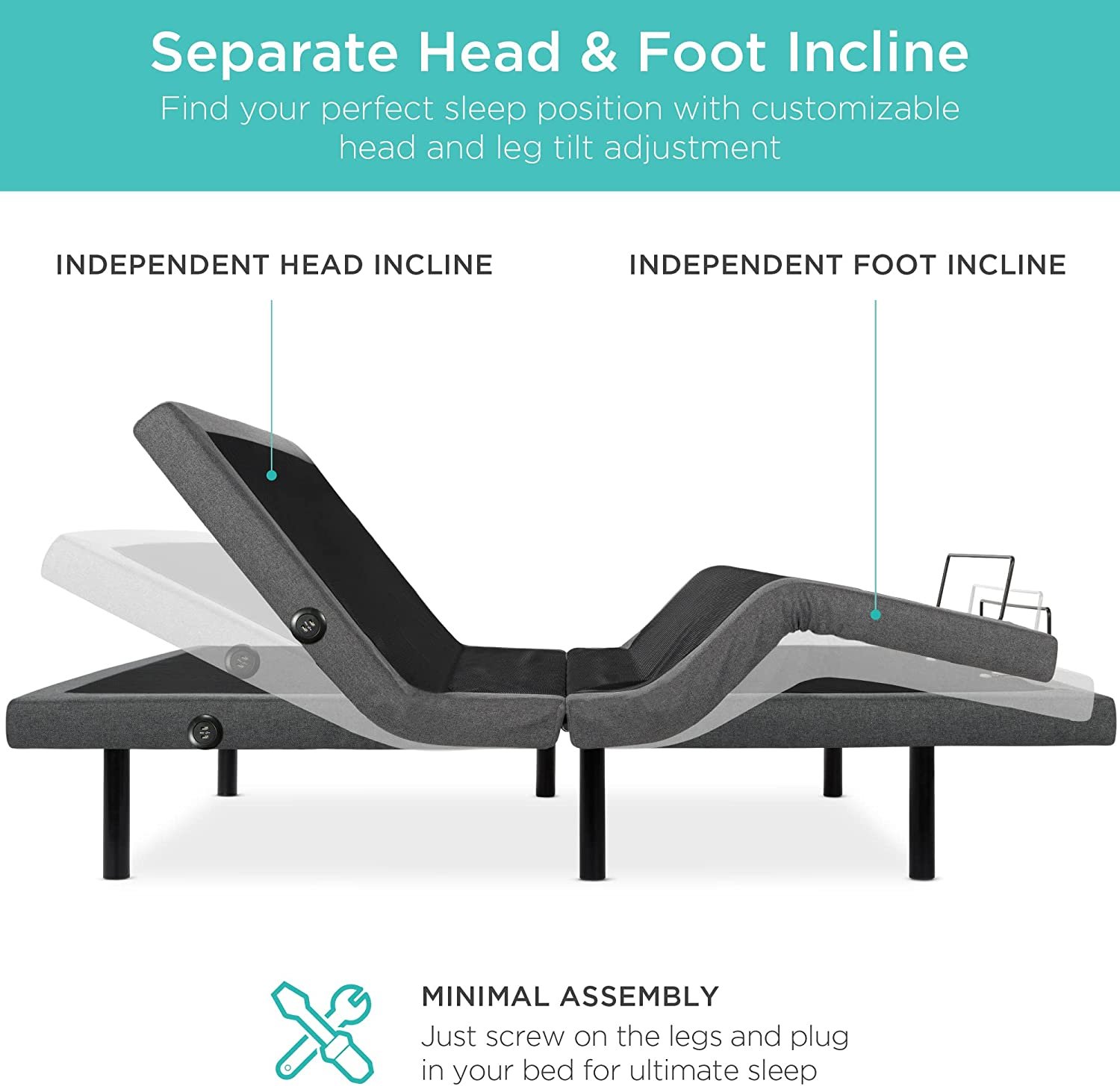 Adjustable massage bed in a resident room