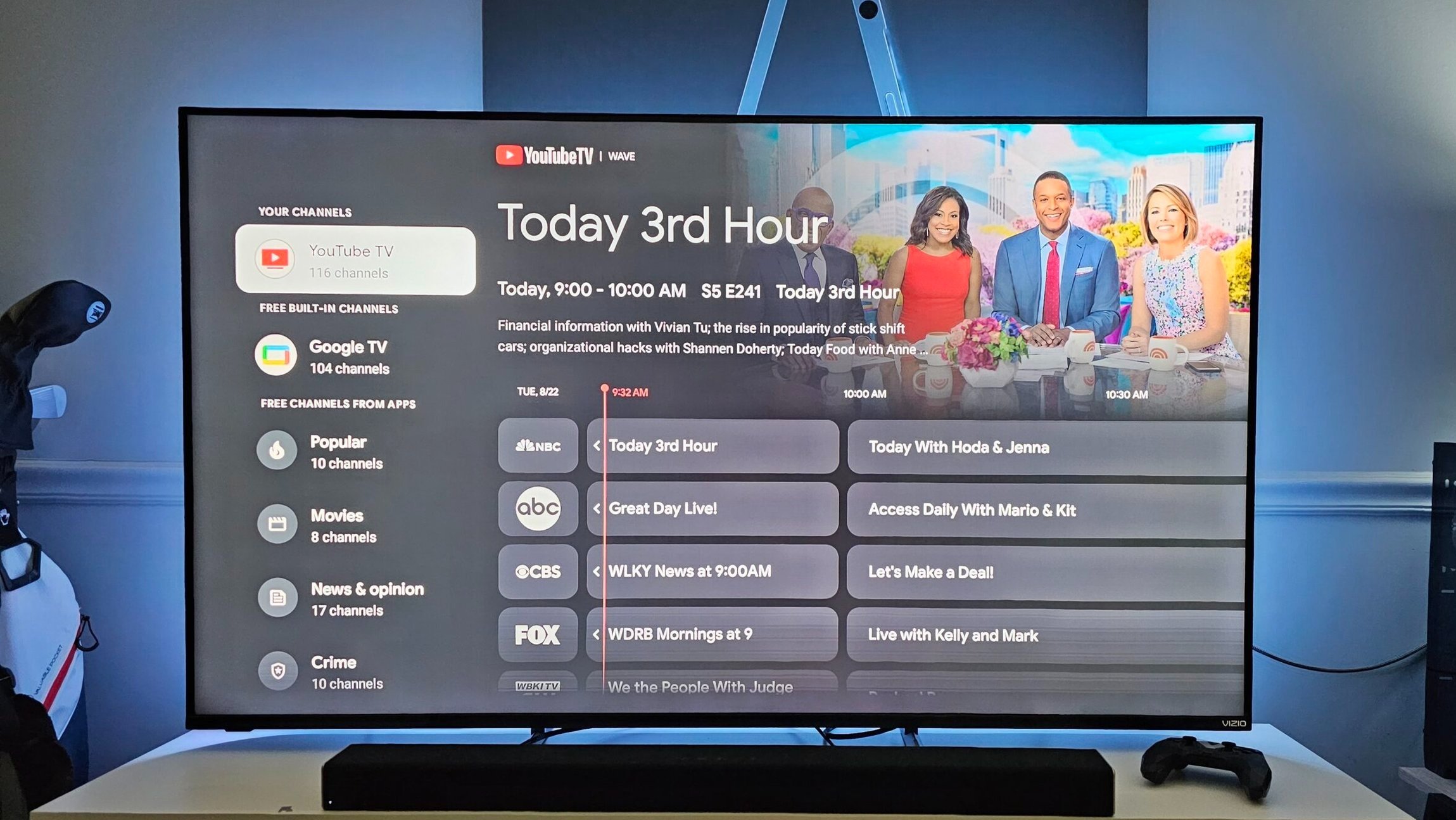 Television and Wi-Fi in a resident room