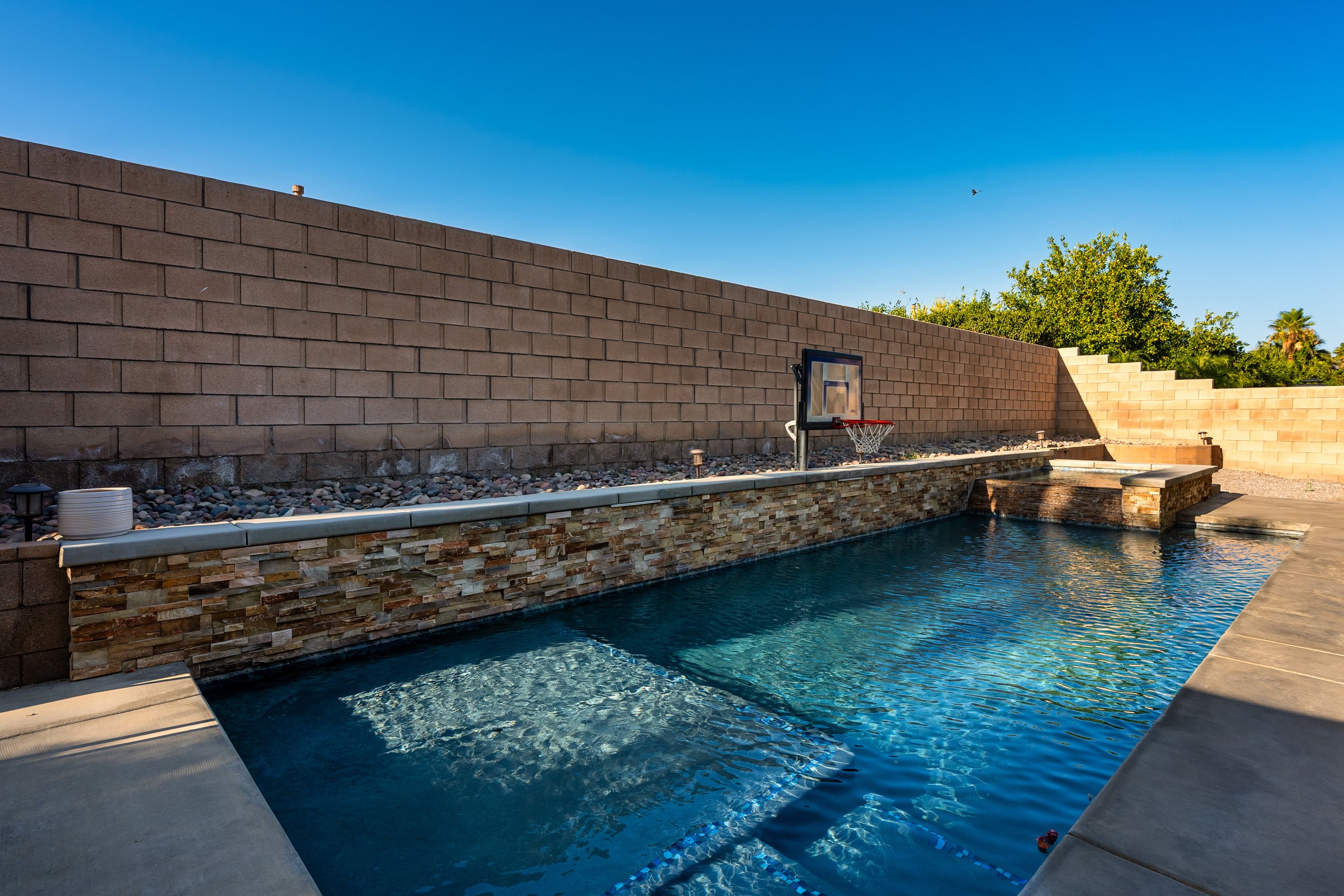Gated pool and hot tub
